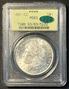 1891-CC $1 Silver Morgan Dollar OGH PCGS MS63 CAC