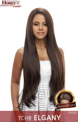 ELGANY - PELUCA DE MEZCLA DE CABELLO BRASILEÑA PARTE DELANTERA DE ENCAJE VANESSA LARGA LACTA Foto 1 de 4