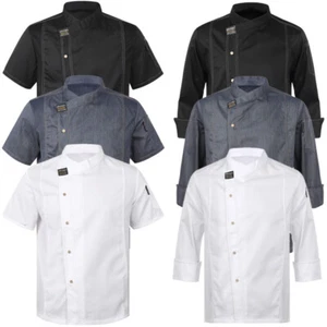 Mens Women Kitchen Work Uniform Chef Coat Cook Jacket Hotel Restaurant Shirt Top - Picture 1 of 75