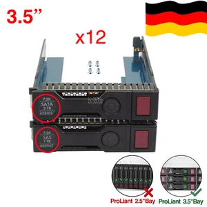 12X Gen8 Gen9 Drive Caddy 3.5" LFF SATA SAS HDD Tray For HP ProLiant DL380 DL360 - Bild 1 von 8