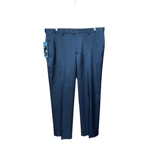 Pantalones de vestir Savane para hombre negros 40x29 calce recto frente plano elástico nuevos con etiquetas - Imagen 1 de 6
