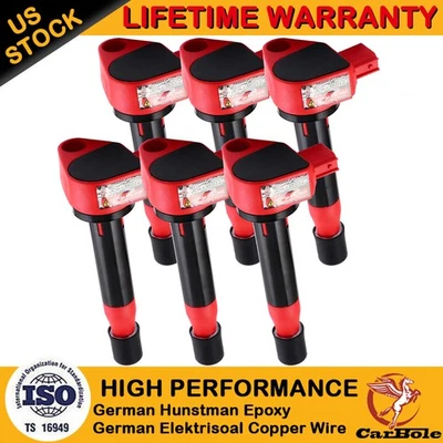 Paquete de 6 bobinas de encendido para Honda Accord Odyssey 1999-2010 3,0 L 3,2 L 3,5 L V6 UF242 Foto 1 de 4