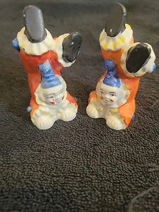 Vintage Clown Salt and Pepper Shakers. Made in Japan. Measures 3" X 1.5". - Picture 1 of 7