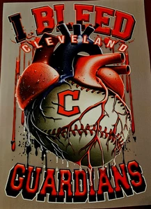 Cleveland Guardians Colorful 8" DTF Heat Transfer Iron On FREE Shipping (C3/5) - Picture 1 of 1