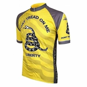 Cycling Jersey Don't Tread on Me Men's Cycling Jersey Full Zip Short Sleeve - Picture 1 of 18