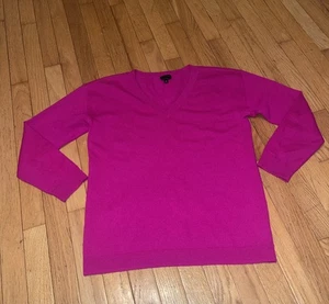 Talbots Pure Cashmere Pullover Hot Pink Damen Pulli Gr. Medium V-Ausschnitt - Bild 1 von 2