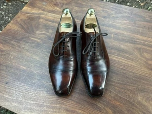 Scarpe Oxford EDWARD GREEN Museum in pelle marrone scuro nel Regno Unito 7 E 890 ultime - rare - Foto 1 di 13