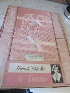 Damask Table Set by Dorcas. In original box. Still wrapped