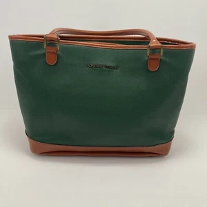 Bolso de Mano ADRIENNE VITTADINI Grande Verde y Marrón 2 Manijas Top con Cremallera Cierre - Imagen 1 de 12