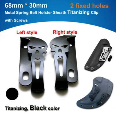 Holster belt Clip Metal Spring Belt kydex Sheath Black clips with screws - Image 1 of 4