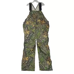 Mossy Oak Fieldstaff Camo Overalls Mens 46x30 Green Brown Hunting Outdoor - Picture 1 of 13
