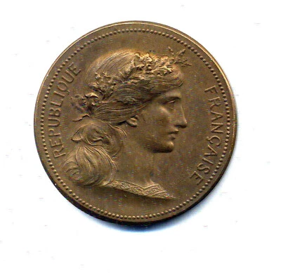 Médaille bronze Marianne de France 1897 par Daniel Dupuis - Photo 1/2
