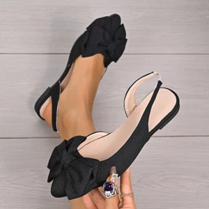 Women's Flats Bow Suede Slip-Ons Point Toe Shoes - Picture 1 of 7