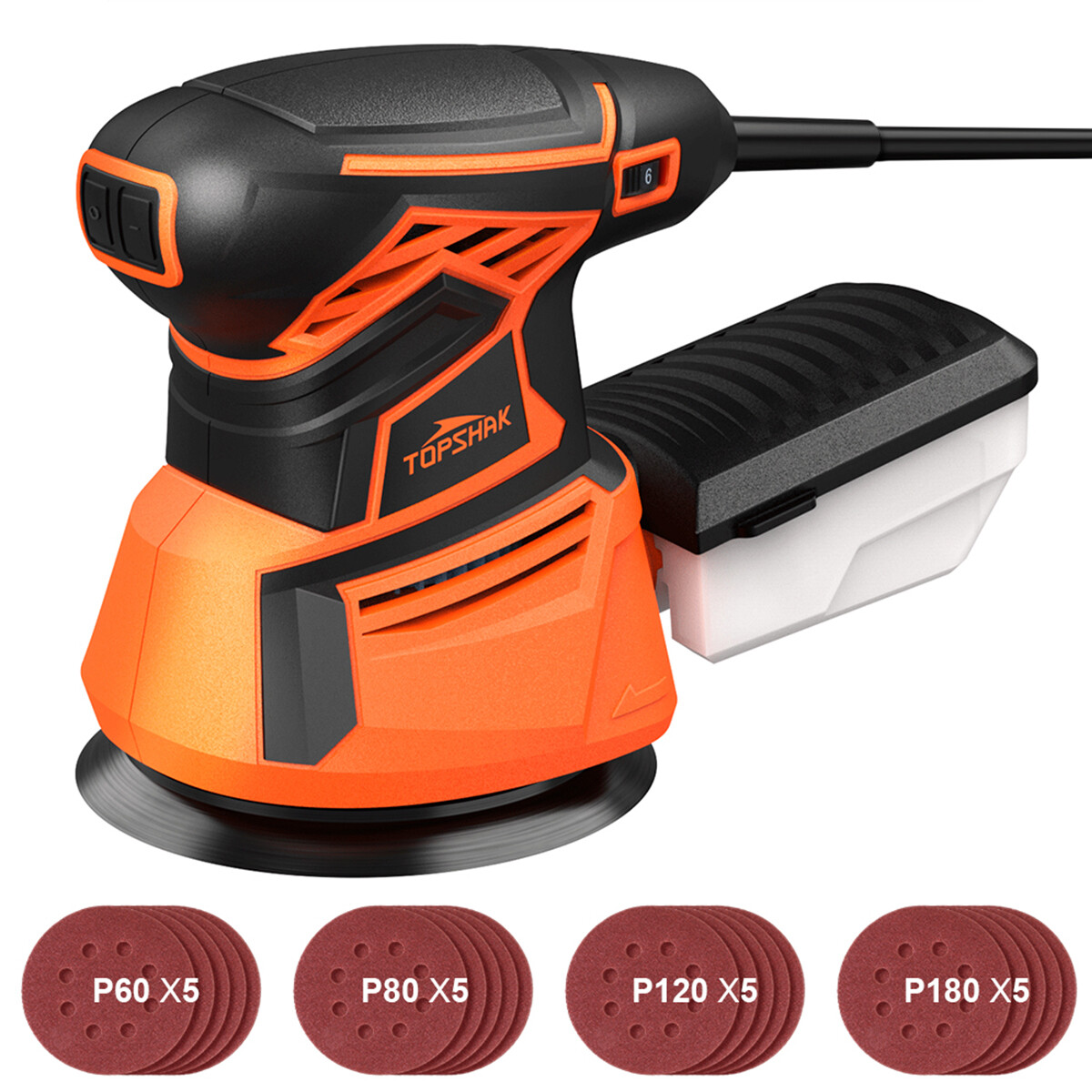 TOPSHAK Random Orbital Sander Rotary 6 