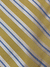 Breuer Mens Silk Necktie Italy Yellow Blue Striped EUC
