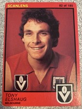 1982 VFL SCANLENS Football Card Tony Elshaug Melbourne