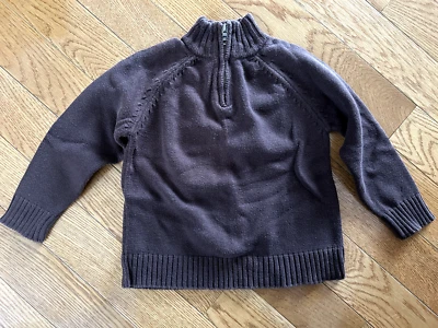 Свитер детский для мальчиков Place X маленький XS 4 4T темно-коричневый однотонный четверть молнии - Изображение 1 из 4