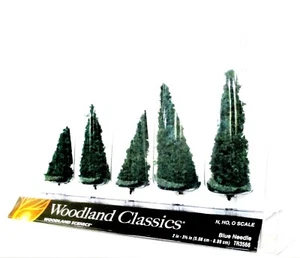 Woodland Classics Ready-Made Trees TR3566 Blue Needle - 5/pkg - Picture 1 of 1