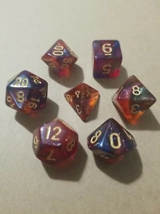Polyhedral Gaming 7Pc Dice Set Red/Black; DnD, Roleplaying, FREE SHIPPING - Picture 1 of 3