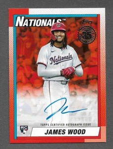 2025 Topps #90A-JWO James Wood RC '90 Topps ORANGE ROOKIE Autograph AUTO /25 - Picture 1 of 2