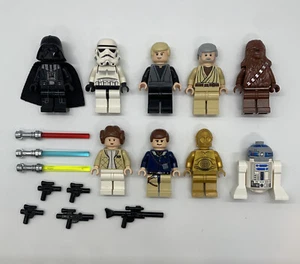 LEGO Star Wars Minifigures LOT Darth Vader Luke Han Solo C3PO Leia R2-D2 Obi Wan - Picture 1 of 1