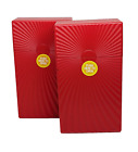 KSI Red Sun Rise Design 100s Size Push-N-Open Button Cigarette Case Lot Of 2