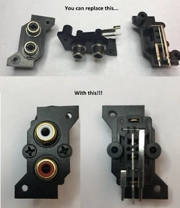 Gold Plated Single RCA Input Jack MOD fits Carver M-4, 200, 400, & TFM-4, 42, 4 - Picture 1 of 6