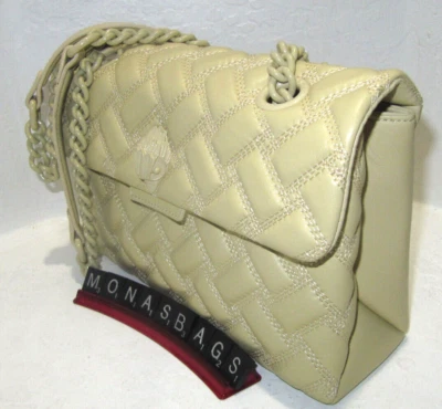 Bolsa de ombro Kurt Geiger grande Kensington Drench acolchoada couro creme nova com etiquetas $285 - Imagem 1 de 4
