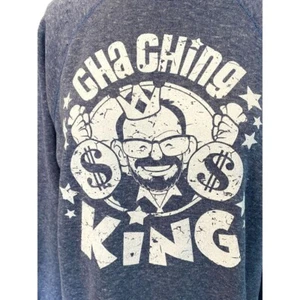 Sudadera Talla Grande Juvenil Azul Jaspeado Gráfico Chaching King - Imagen 1 de 8