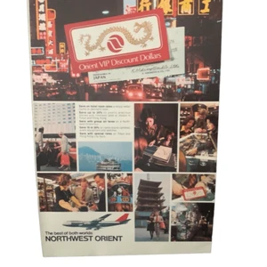Vintage 1976 Northwest Orient Airlines Discount Dollars Ad Advertisement - Picture 1 of 4