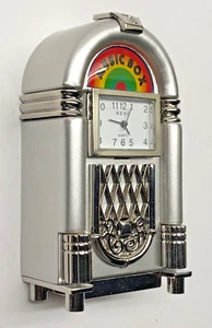 Juke Box Miniature Clock Retro Die Cast Metal Shelf Clock Gift Idea Rare - Picture 1 of 10