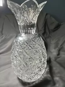 Discountined Waterford Crystal pineapple hospitality vase double signed 12" - Picture 1 of 7
