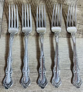 Antique Holmes & Edwards XIV Silver Plate 7” Forks Rose Pattern Set Of 5 - Picture 1 of 8