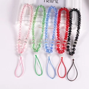 Women Charm Mobile Phone Chain Crystal Beads Lanyard Straps Key Holder Gift - Zdjęcie 1 z 19