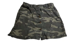 O & O Women's Faded Camo Mini Buttonup Jeans Skirt Size S - Picture 1 of 5