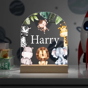 Personalised BOYS LED Night Light Table Lamp Boy Bedroom Birthday Gift ANY NAME - Picture 1 of 15