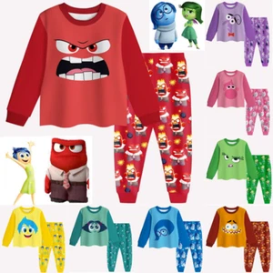 Kids Boys Girls Inside Out2 Pyjamas Long Sleeve Pjs Outfit Pajamas Nightwear Set - Picture 1 of 22