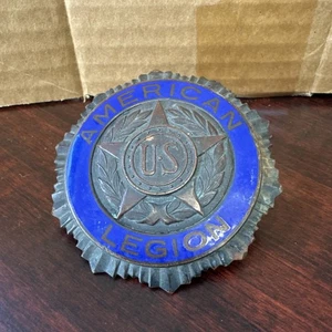 Antique US American Legion Porcelain Badge Emblem Topper - Picture 1 of 12