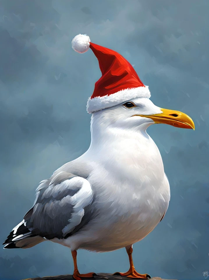 TRENDING TEXTILES Can Be Personalised on Front Xmas Card Greeting Christmas Custom A5 Gull Sea