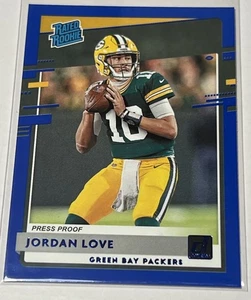 Jordan Love 2020 Panini Donruss Rated Rookie #304 Press Proof Blue (RC) Packers - Picture 1 of 2