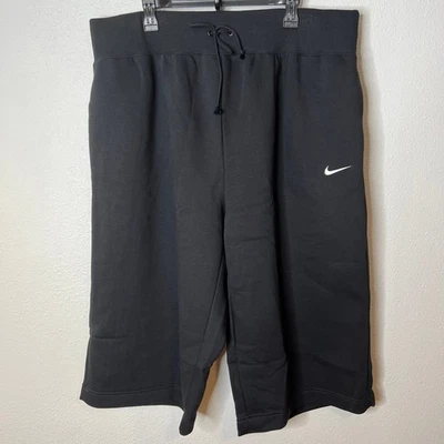 New Nike Standard Fit High-Rise Crop Length Short Black Fleece Sz 3X - Image 1 of 4