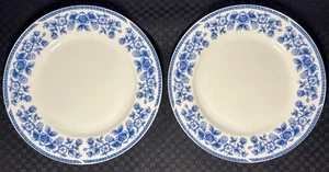 2 Farberware Blau Chintz Salatteller 8" Blau & Weiß Blumenmuster #211 Mikrowellengeeignet - Bild 1 von 4