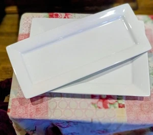 Set Of 2 Better Homes & Gardens Gloss White Porcelain  Platters - Picture 1 of 8