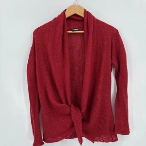Wooden Ships Brick Red Open Front Loose Knit Cardigan Sweater Size M/L - Picture 1 of 5
