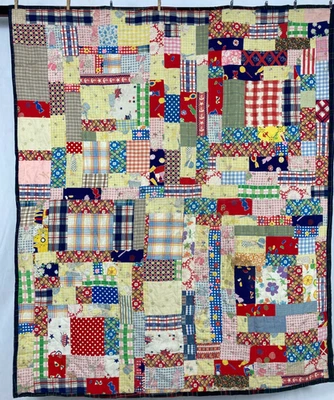 Edredón multicolor vintage hecho a mano precioso ghimgam floral retazos 182x160 cm - Imagen 1 de 4