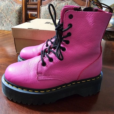 AUTHENTIC Dr Martens Jadon Platform Pisa Leather THRIFT PINK Boots US 8|UK 6 - Image 1 of 4