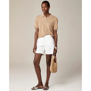 NWT!! J. CREW 7” Stretch Chino Shorts Solid White Pockets Casual Summer Size 2 - Picture 1 of 15