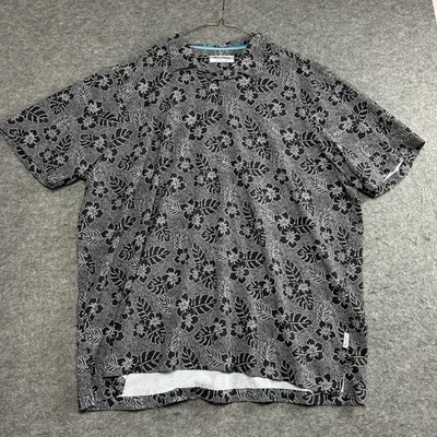 Camisa Tommy Bahama Para Hombres 3XL Negra Blanca Floral Hawaiana Costa de las Bahamas Elastizada Foto 1 de 4