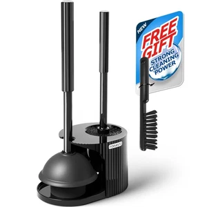 2 in 1 Toilet Plunger and Brush Set, Toilet Bowl Cleaning Combo, Groove Gap B... - Picture 1 of 7