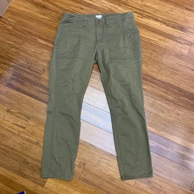J. Pantalones cargo Crew verde oliva utilitarios para mujer talla 8 sarga de algodón elástico Foto 1 de 4